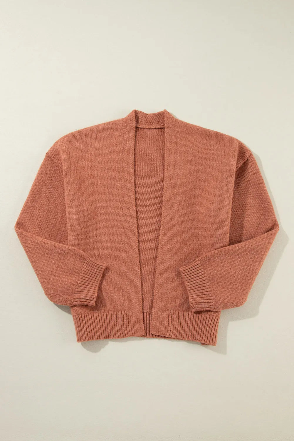 Open Front Dropped Shoulder Cardigan