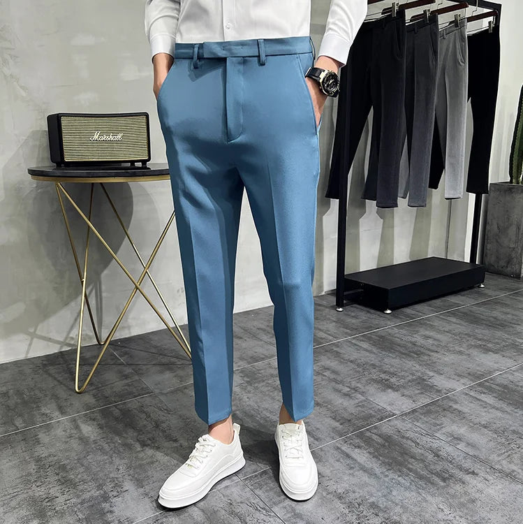 2024 Summer Fashion Mens Dark Green Suit Pants