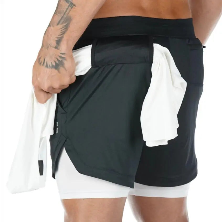 Summer Men's 2-in-1 Quick Dry Running Shorts