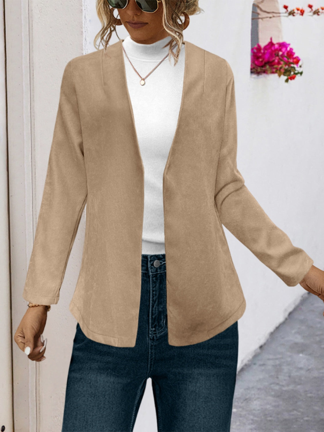 Open Front Long Sleeve Cardigan