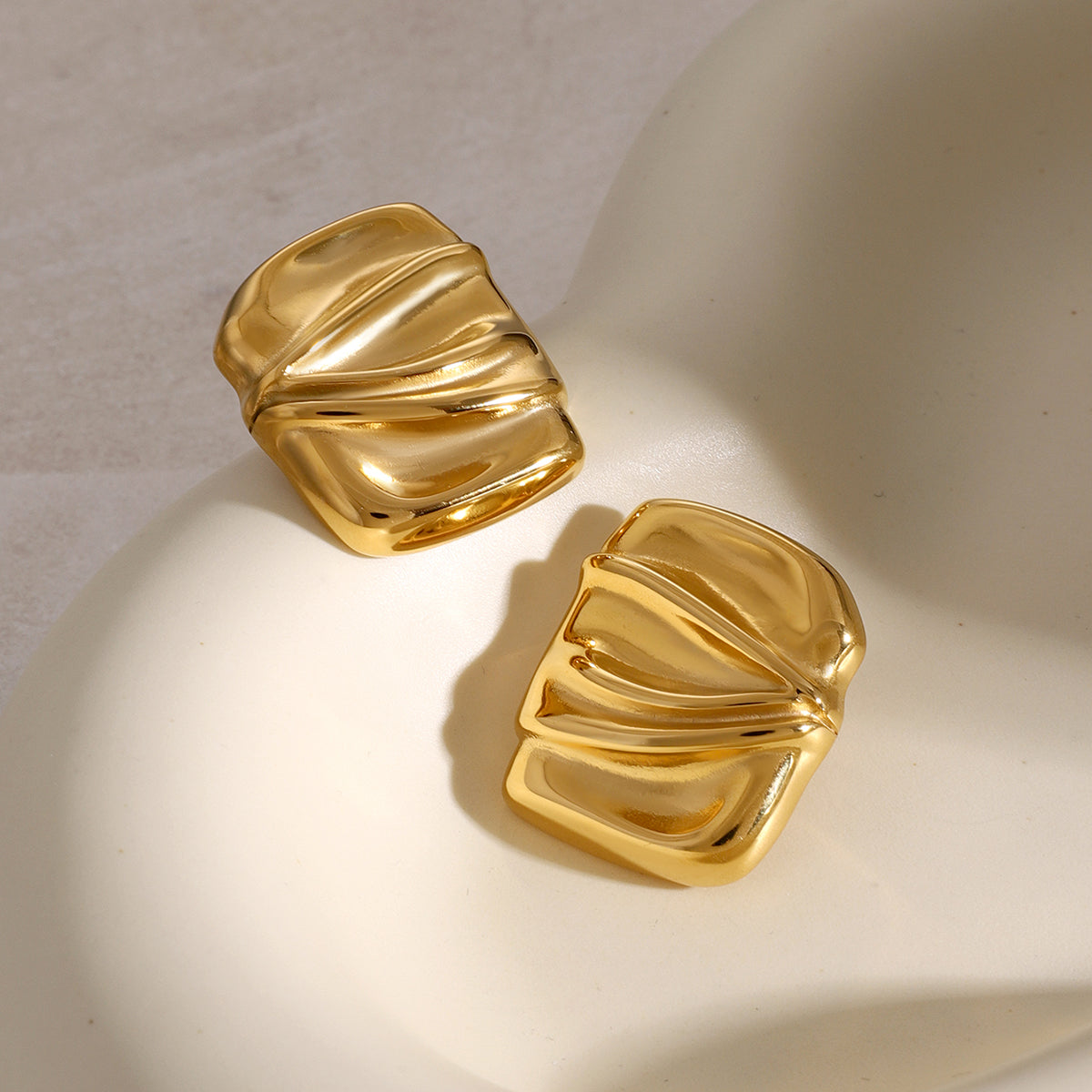 18K Gold-Plated Stud Earrings