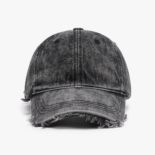 Raw Hem Cotton Baseball Cap