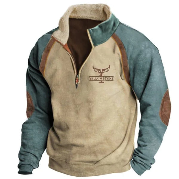 Men's Trendy Printed Half-Zip Fleece