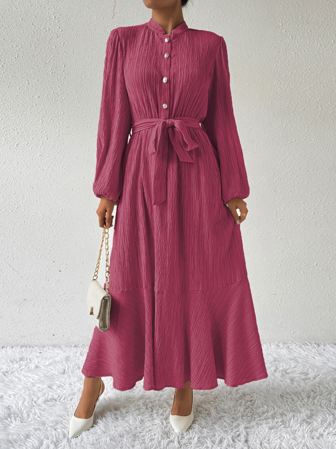 Honey Tie Waist Long Sleeve Dress