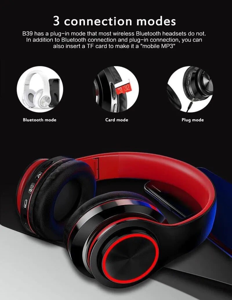 Super Bass Wireless Bluetooth Headphones Foldable Stereo Earphones Headsets Mic