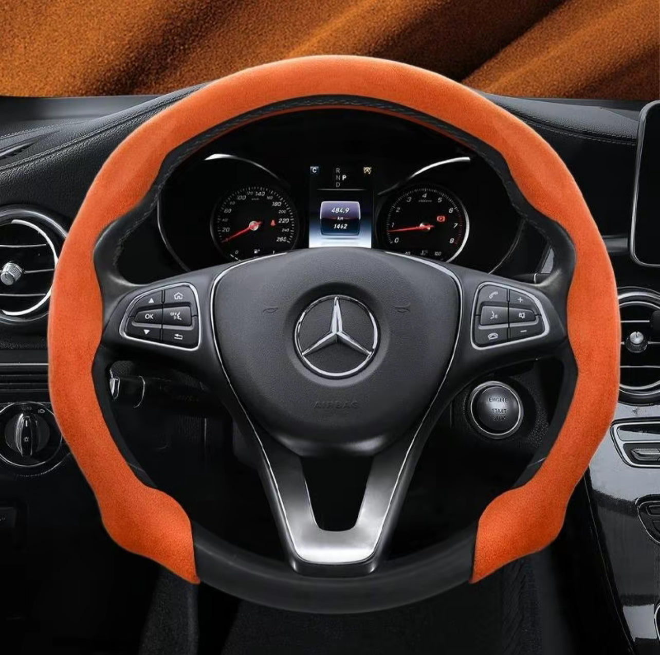 5D Premium Sports Suede Car Steering Wheel Cover Breathable Universal Non-slip New Styling Booster Covers Auto Parts