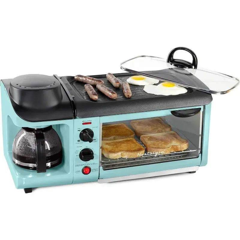 Nostalgia 3-in-1 Breakfast Station - Includes Coffee Maker, Non-Stick Griddle