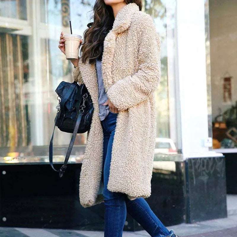 2024 Autumn Long Winter Coat Woman Faux Fur Coat Women Warm Ladies Fur Teddy Jacket Female Plush Teddy Coat  Outwear