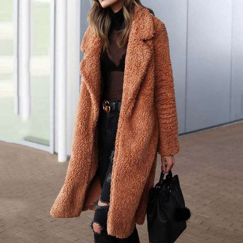 2024 Autumn Long Winter Coat Woman Faux Fur Coat Women Warm Ladies Fur Teddy Jacket Female Plush Teddy Coat  Outwear