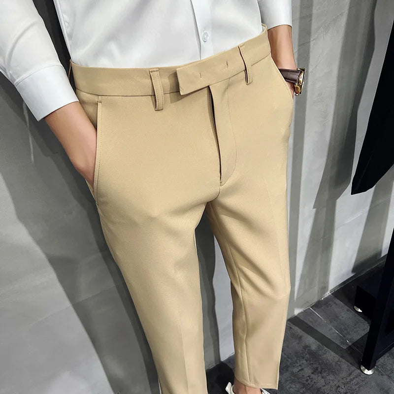 2024 Summer Fashion Mens Dark Green Suit Pants