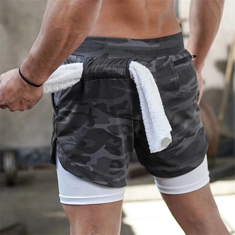 Summer Men's 2-in-1 Quick Dry Running Shorts