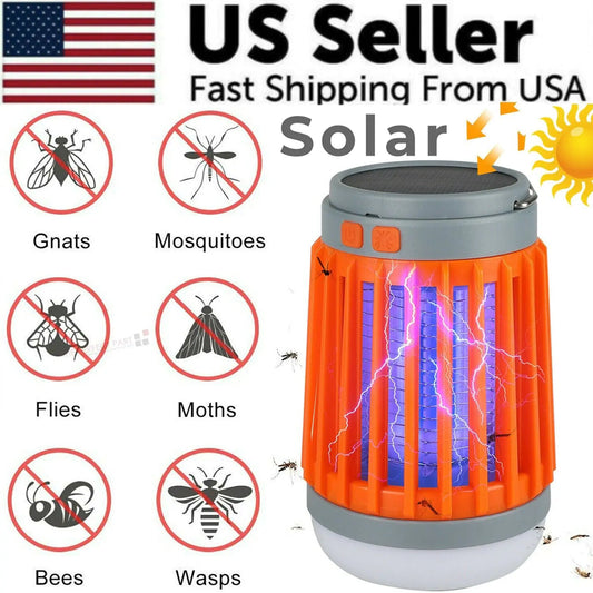 Solar USB Mosquito Light Fly Bug Insect Zapper Trap Pest Lamp