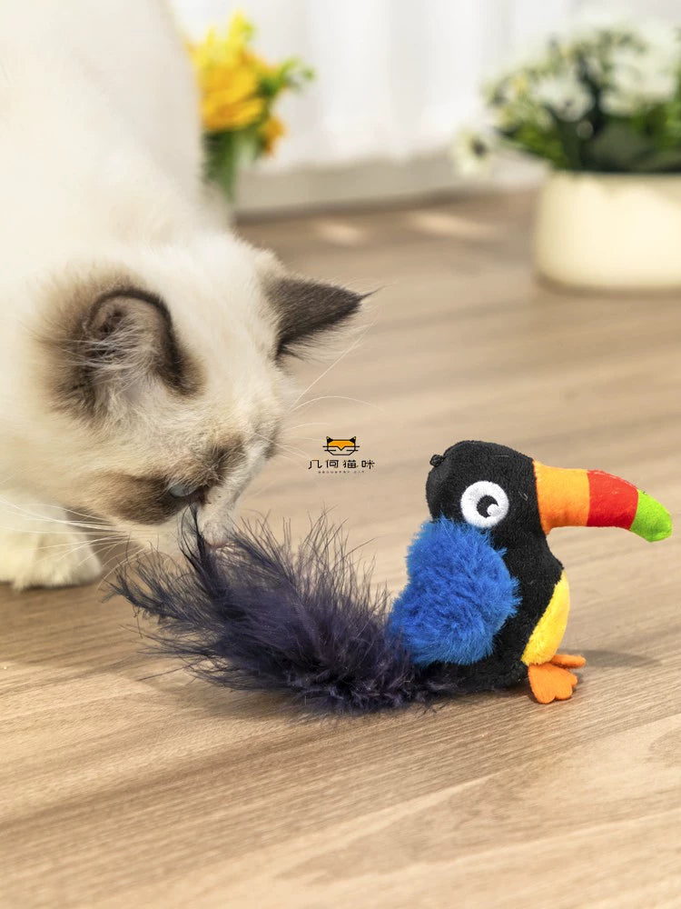 Gigwi Mouse Artificial interactive birds Relieving Stuffy Toy Cat with Sound