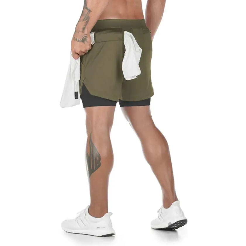 Summer Men's 2-in-1 Quick Dry Running Shorts