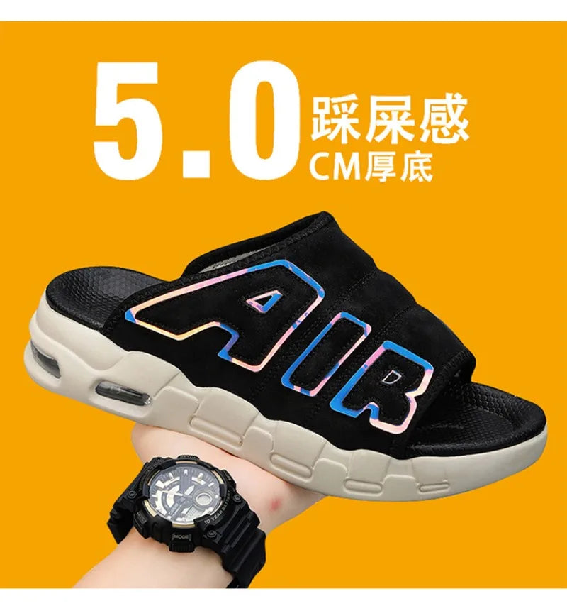 2024 New Style Slippers for Men Beach Summer Men's Casual Sports Slippers Outdoor Non-slip Platform Breathable Open-Toe Sandals