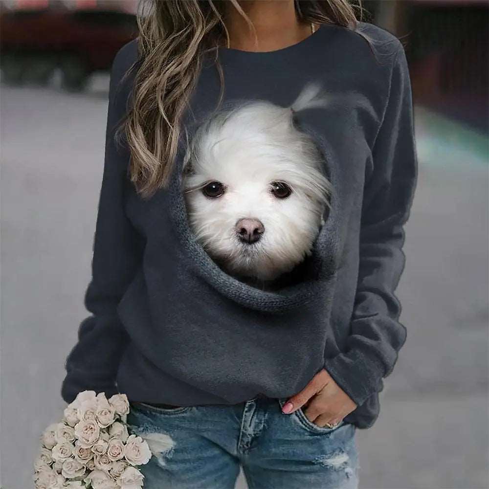 2024 Women's T-shirts Cotton Pullover Long Sleevefemale Cat Graphic 3d Print T Shirt Street Fashion Oversized Clothes Sweatshirt