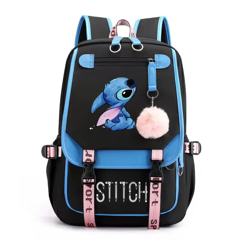 Disney Stitch Mochila Feminina Backpack Usb Charging School Bags Teenage Girls Boys Laptop Back Pack Women Travel Bagpacks