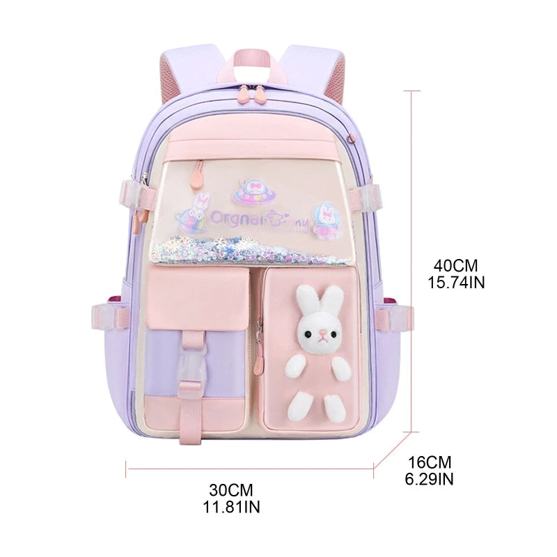 Kids Backpack Cute Girls Bookbag Lightweight School Bag for Elementary Students Women Travel Back Pack Sequins Decor