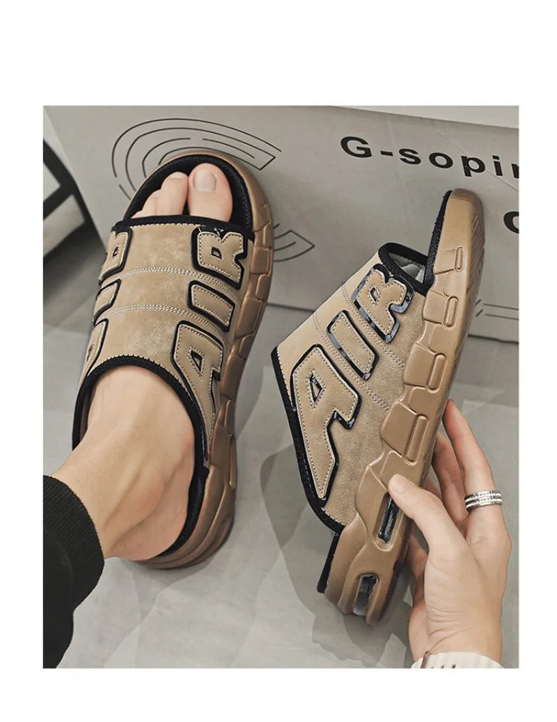 2024 New Style Slippers for Men Beach Summer Men's Casual Sports Slippers Outdoor Non-slip Platform Breathable Open-Toe Sandals