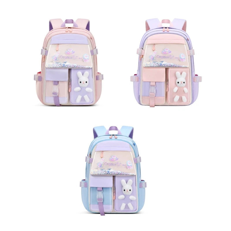 Kids Backpack Cute Girls Bookbag Lightweight School Bag for Elementary Students Women Travel Back Pack Sequins Decor