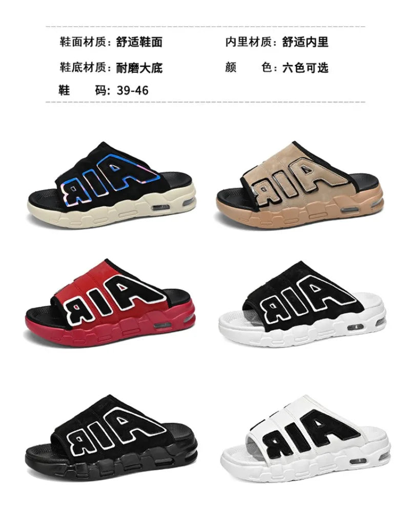 2024 New Style Slippers for Men Beach Summer Men's Casual Sports Slippers Outdoor Non-slip Platform Breathable Open-Toe Sandals