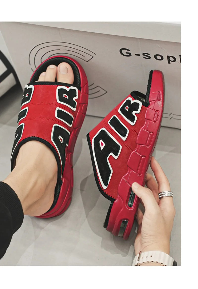 2024 New Style Slippers for Men Beach Summer Men's Casual Sports Slippers Outdoor Non-slip Platform Breathable Open-Toe Sandals