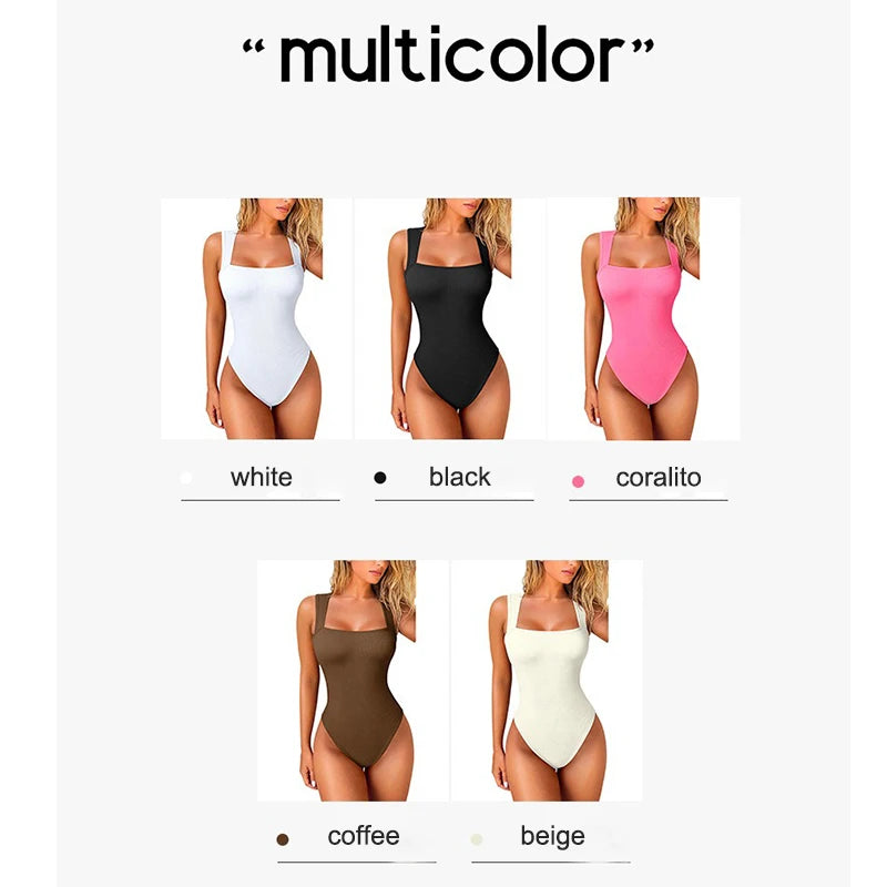 Bodysuit High Waist for Women Cupless Comfortable Square Collar Shapewear Ultra Elastic Slim Thong Shapewear Jumpsuit