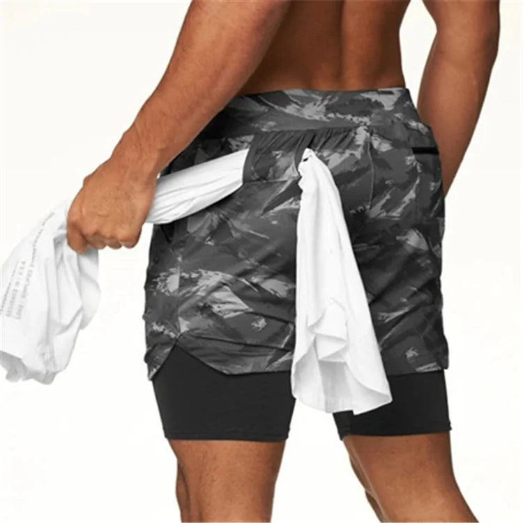 Summer Men's 2-in-1 Quick Dry Running Shorts