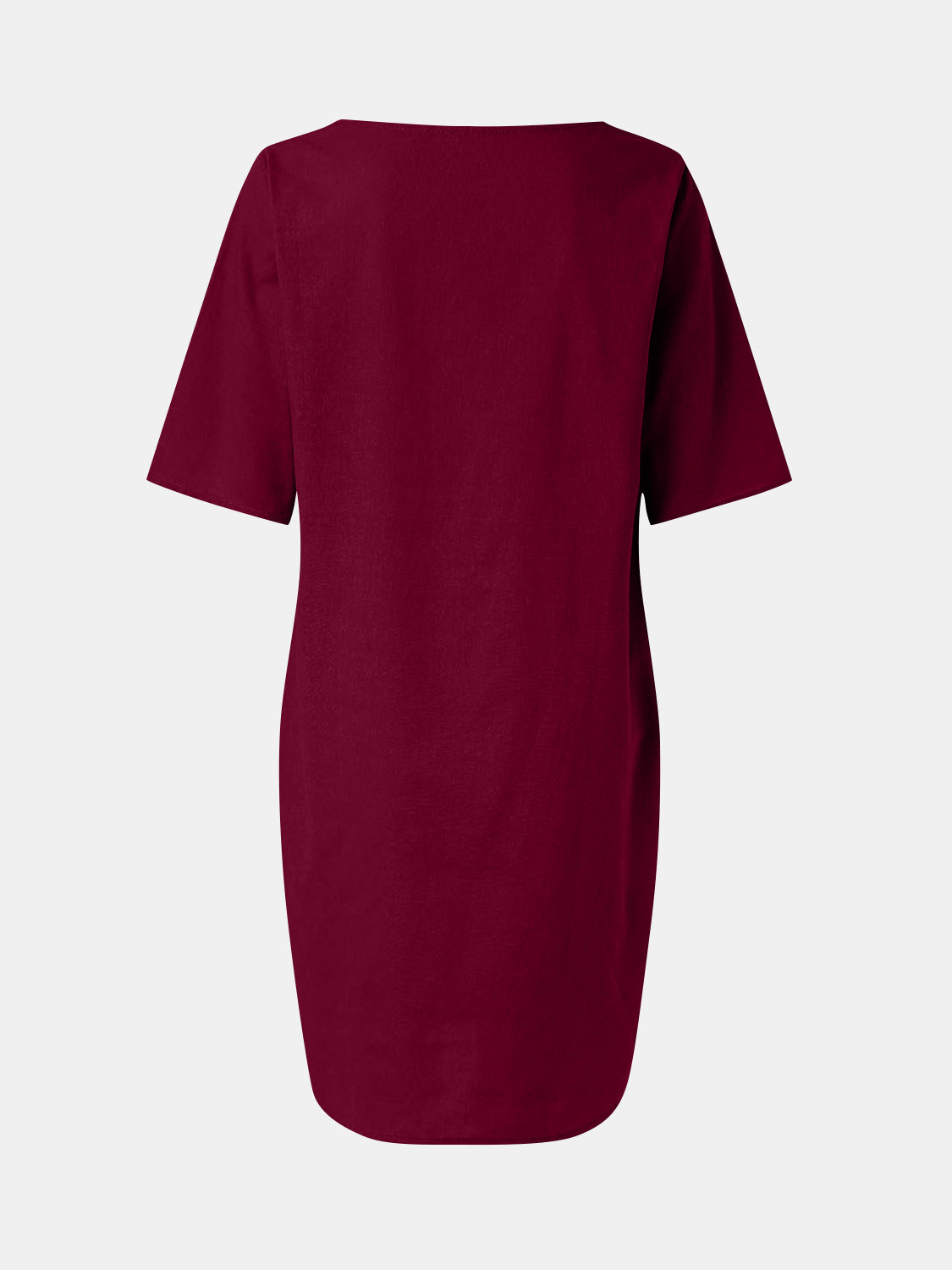 Full Size Round Neck Half Sleeve Dress with Pockets