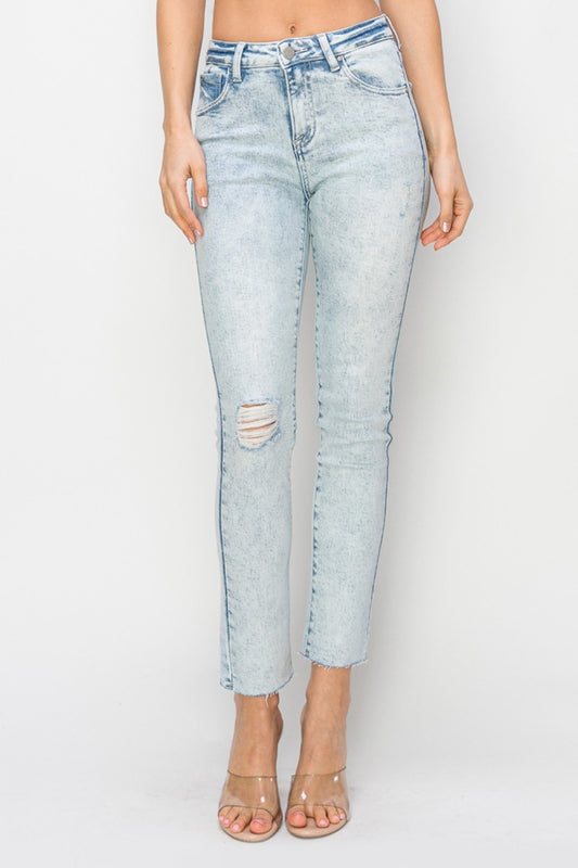 Risen Full Size High Rise Distressed Skinny Jeans