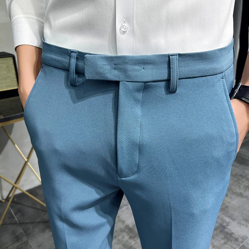 2024 Summer Fashion Mens Dark Green Suit Pants