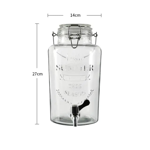 Retro Embossed Drink Dispenser Jar