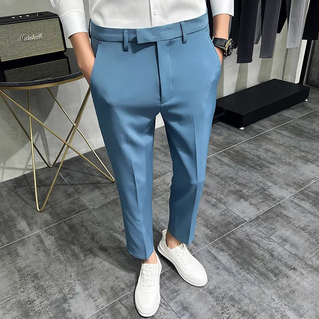 2024 Summer Fashion Mens Dark Green Suit Pants