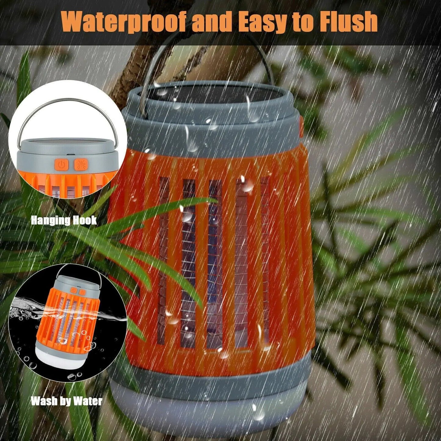 Solar USB Mosquito Light Fly Bug Insect Zapper Trap Pest Lamp