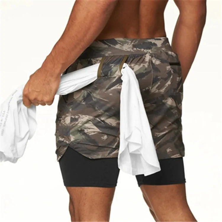 Summer Men's 2-in-1 Quick Dry Running Shorts