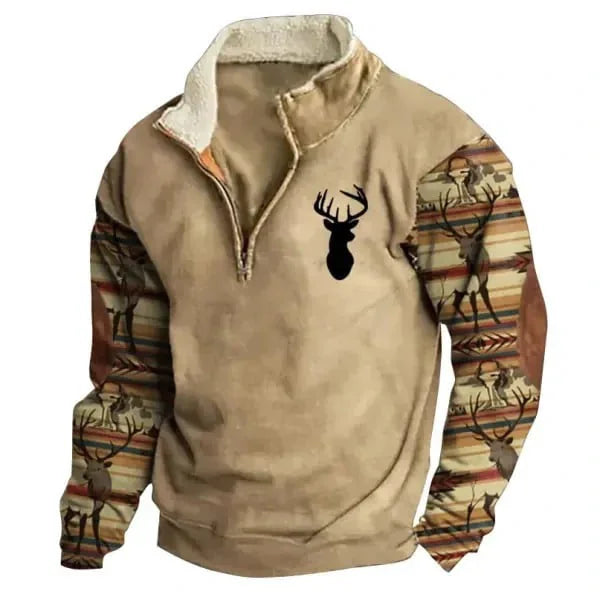 Men's Trendy Printed Half-Zip Fleece