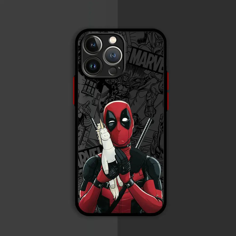 Marvel Deadpool Hard PC Luxury Matte Cover Case for iPhone XR X 14 Plus XS Max 8 Plus 13 Mini 15 Pro Max 12 11 Pro 7 12 Pro