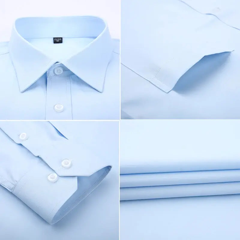 Men's cotton soft and comfortable pocket-less thin formal white work shirt business long-sleeved shirt men's slim shirt