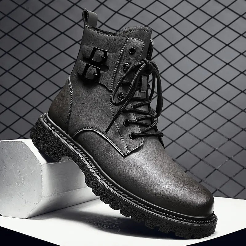 High-Quality Men's Ankle Leather Boots