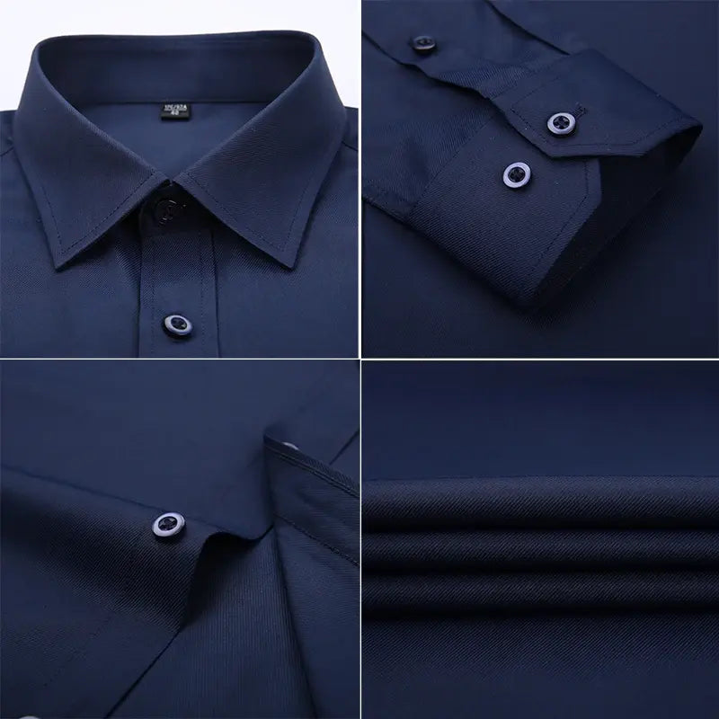 Men's cotton soft and comfortable pocket-less thin formal white work shirt business long-sleeved shirt men's slim shirt