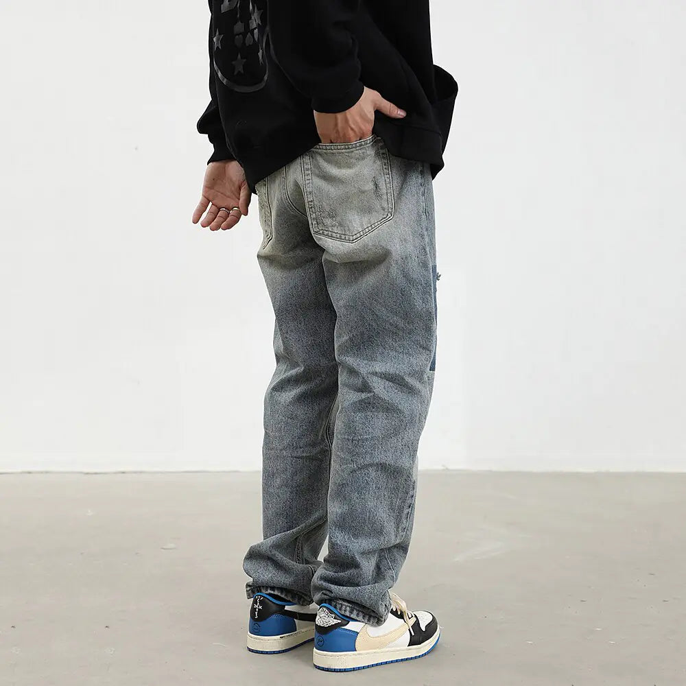 Men's Ripped Retro Loose Jeans