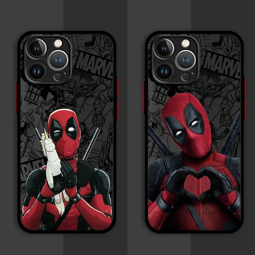 Marvel Deadpool Hard PC Luxury Matte Cover Case for iPhone XR X 14 Plus XS Max 8 Plus 13 Mini 15 Pro Max 12 11 Pro 7 12 Pro