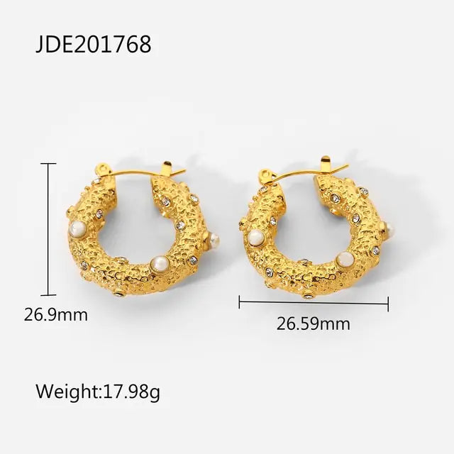 18K Gold Plated Hoop Earrings