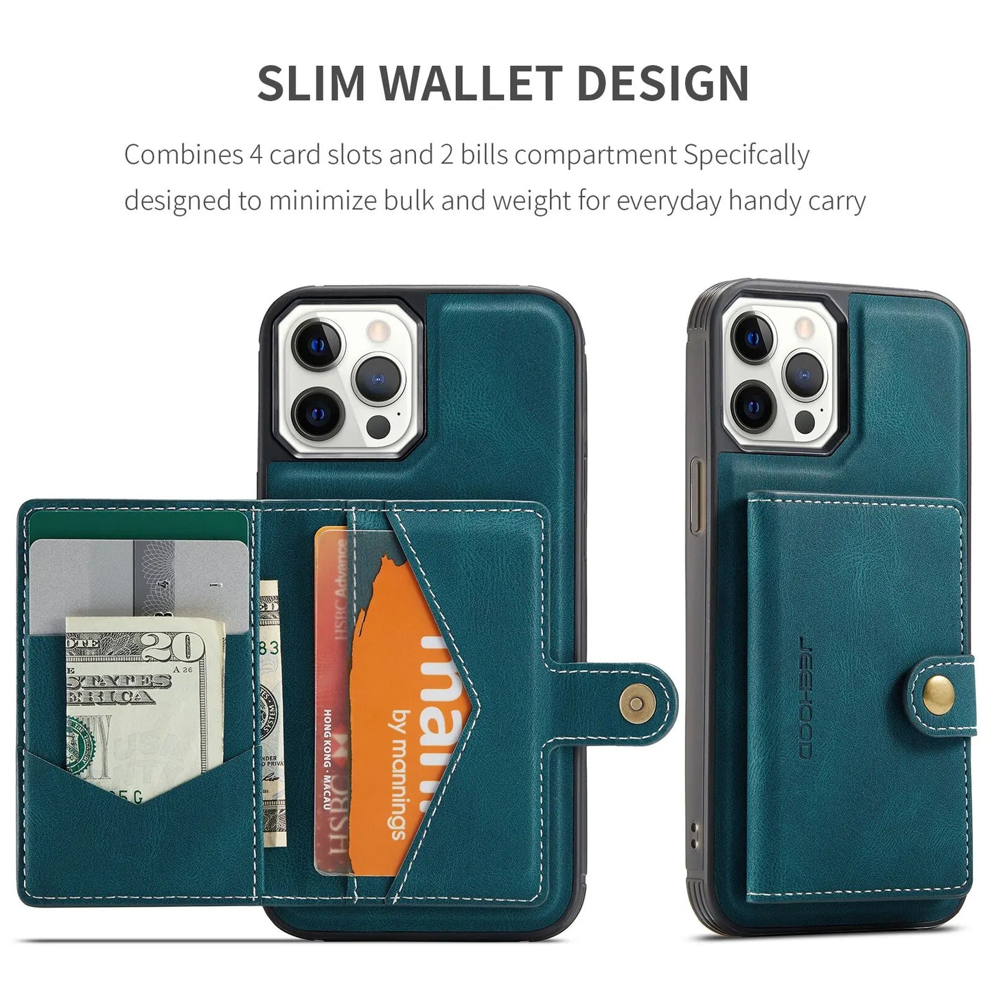 Luxury Magnetic Safe Leather Case For iPhone