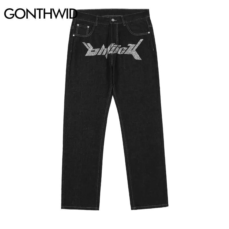 Men's Casual Loose Black Trousers